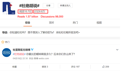 Durex's Weibo account