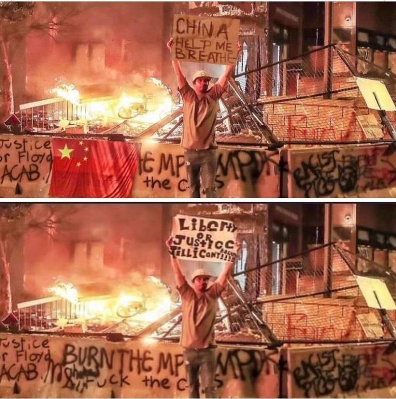Photoshopped images of BLM circulating on Weibo