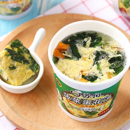 Spinach egg soup from Su Bo
